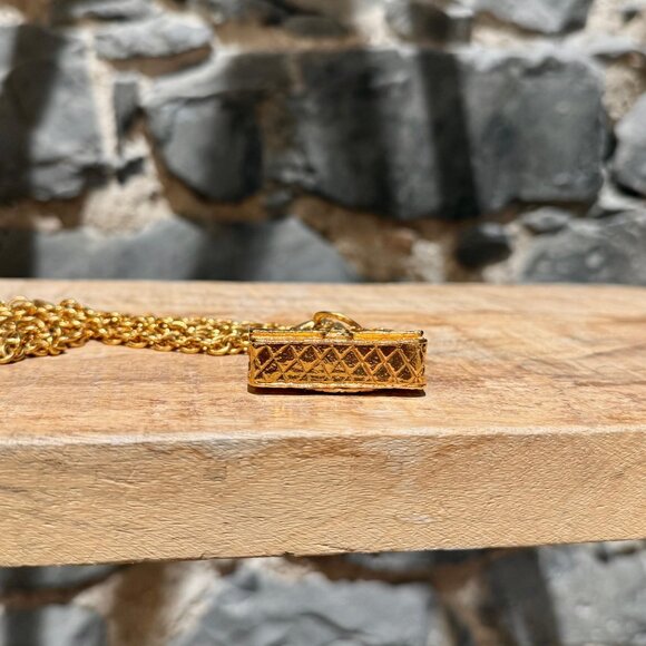 Chanel Vintage Gold Plated Bag Charm Triple Chains Necklace Belt - Picture 7 of 16
